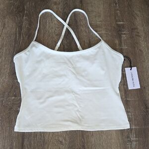 NEW! WeWoreWhat Solid Sport Cami Optic White Large